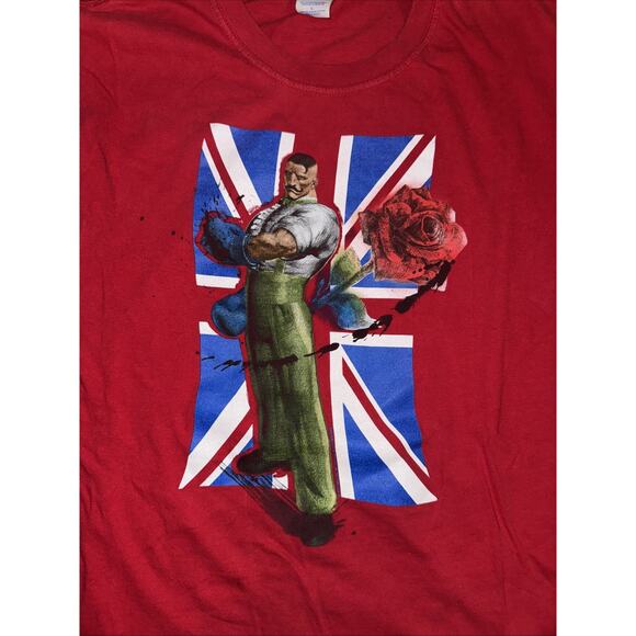 RARE Capcom Super Street Fighter IV T-Shirt Red Graphic Large 21x28 Gamer Tee - Picture 2 of 3